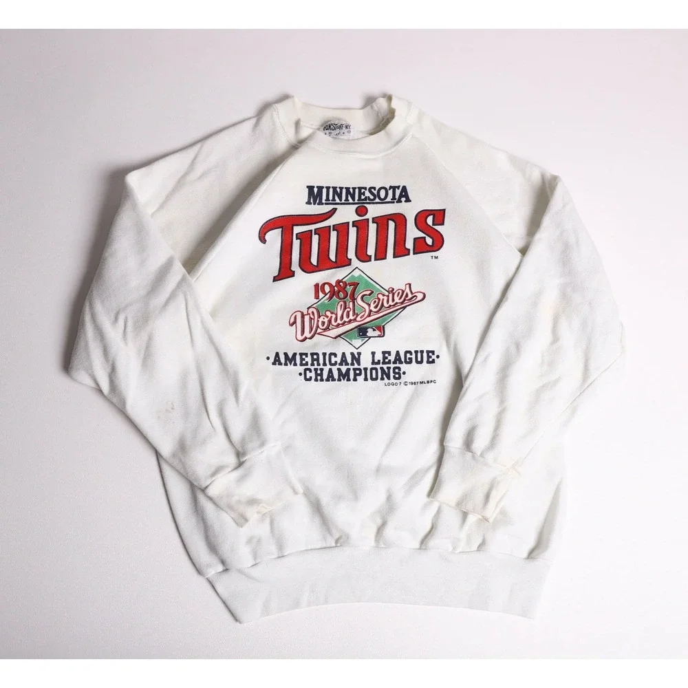 Vintage 1987 Minnesota Twins World Series Champions Sweatshirt White Large